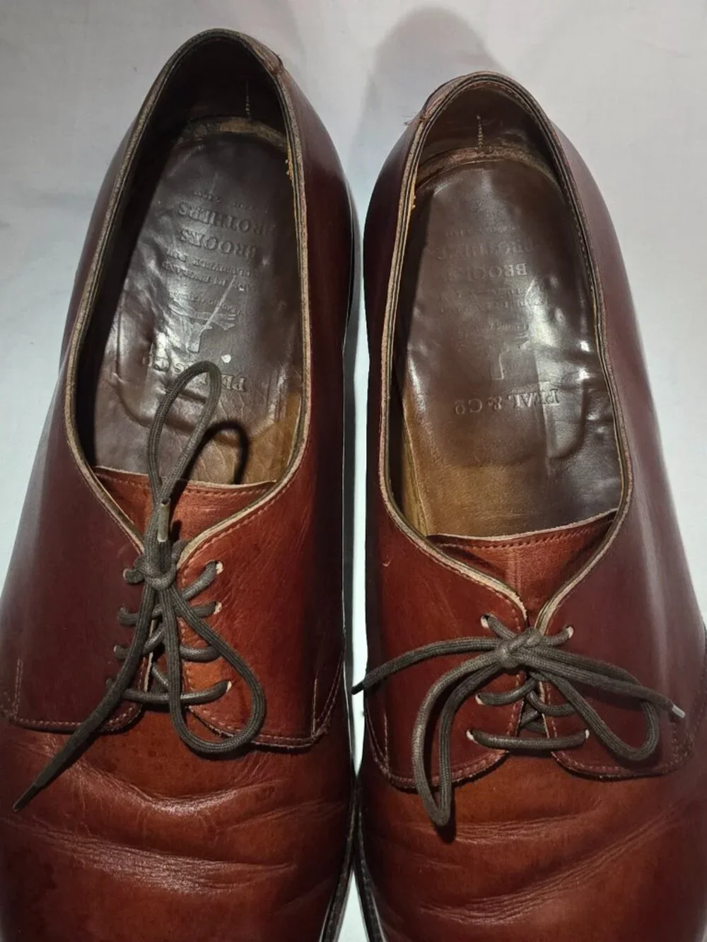 Peal & Co. Brooks Brothers Made in Italy Brown Oxford Leather Shoe - sz 10 1/2 E